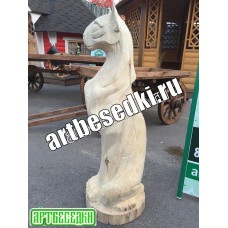 Деревянная скульптура "Кошка" 